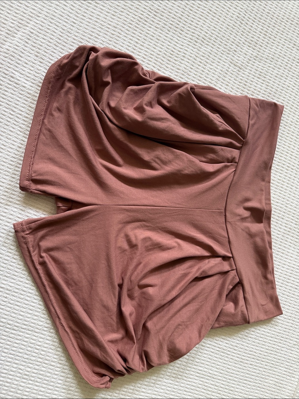 New Mix Dusty Rose High-Waist Ruched Shorts